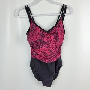 MIRACLESUIT One Piece Swimsuit Shelf Bra Top Sz 8